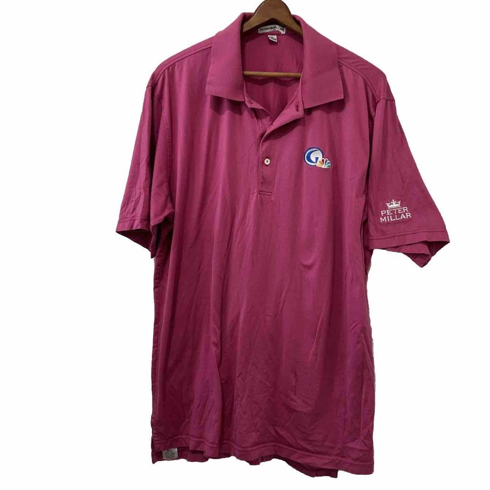 Peter Millar Golf Polo NBC Sports Pink  Short Sleeve XL